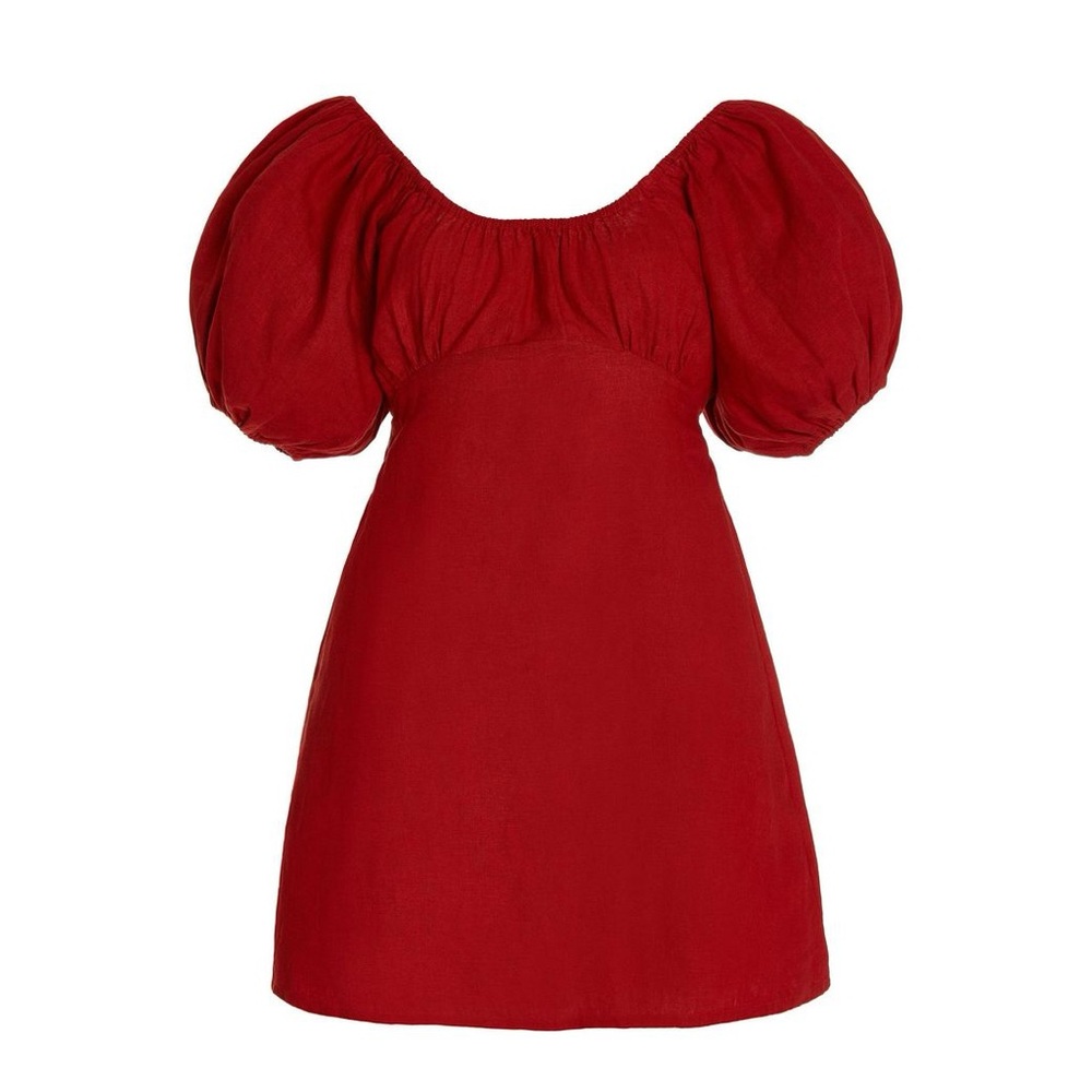 Posse Dove Linen Red Mini Dress